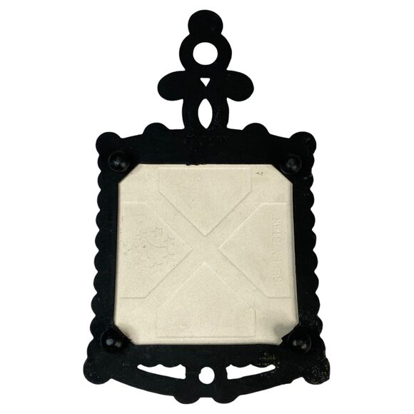 Vintage Currier and Ives Kitchen Cast Iron Tile Trivet "The Old Homestead" Japan - Picture 11 of 14